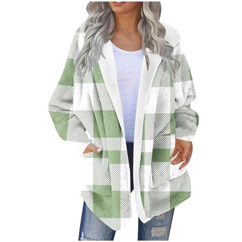 Veste polaire à carreaux femme ample et confortable pour l'hiver