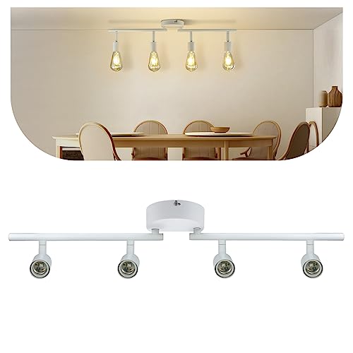 Arcfox 4-Light Track Lighting Kit E26 Ceiling Spotlight Fixture Flexibly Rotatable Light Head For Bedroom Living Room (Bulbs Not Included) #TOP10
