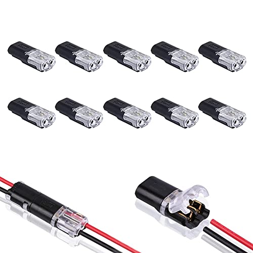 Graootoly 10PCS Double-Wire Plug-in Connector with Locking Buckle,Pluggable Connectors 2 Pin 2 Way Universal Compact Wire Terminal