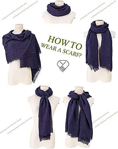 Image of ICW Women's Premium Wrinkle Ironless Crinkled Cotton Summer Scarf Stoles Shawl head scarves for girls