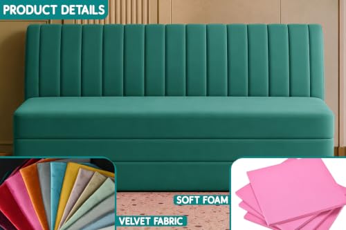 Image of Los Angeles Modern Velvet 3-Seater Sofa Cum Bed, Multipurpose Convertible Sleeper Couch Sofa for Living Room, Bedroom & Office- Green Color