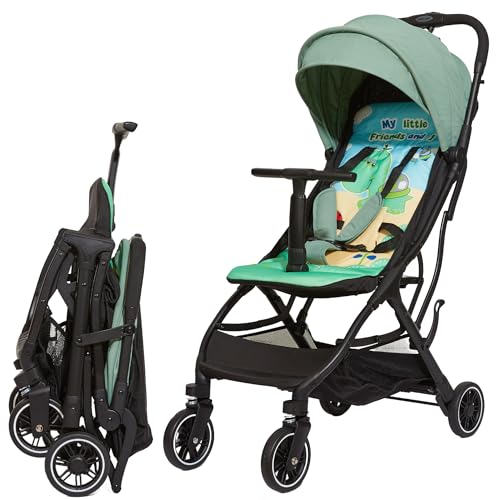 Image of Cool Kids Superb Lightweight Travel Stroller, Compact One-Hand Fold Buggy | Need an airplane approved toddler stroller? Slide folded turtle pram like rolling luggage through airport security.