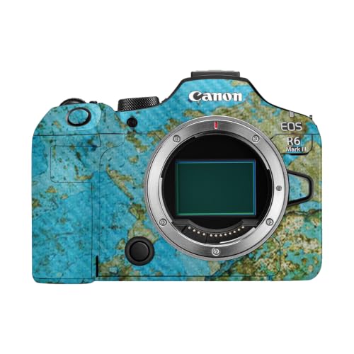 Image of Carbon Fiber Camera Skin Compatible with Canon EOS R6 Mark III (2025) - Teal Marble - Premium 3M Vinyl Protective Wrap Decal Cover - Easy to Apply | Crafted in the USA by MightySkins
