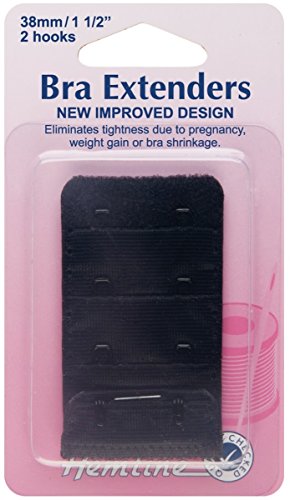 Hemline Women's Bra Back Extender, Black, 38mm