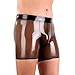 Slip in Lattice da Uomo Nero Trasparente Boxer in Lattice Intimo in Lattice Pantaloncini in Lattice per Uomo (S) immagine