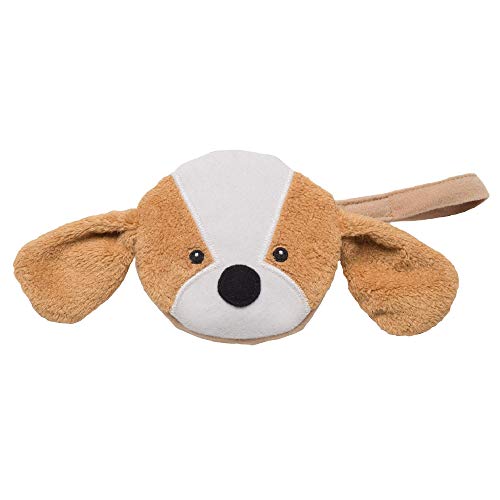 J.L. Childress Pacifier Pal - Pacifier Holder Case and Toy - Plush Binky Holder Toy - Developmental Toy Helps Calm Baby in The Car - Opens with One Hand - Fits 2-3 Binkys - Dog