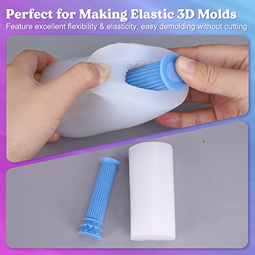 Let's Resin Silicone Mold Making Kit 0A, Extra Soft & Elastic Molding Silicone 70.5Oz, Liquid Silicone For Mold Making Platinum Cure, Ideal For 3D Silicone Molds, Candle Molds (Translucent) #TOP3