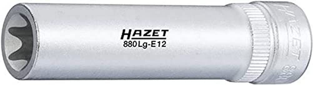 HAZET 880LG-E8 65 mm E 8 Torx Profile Socket - Chrome-Plated/Polished, E8 Torx