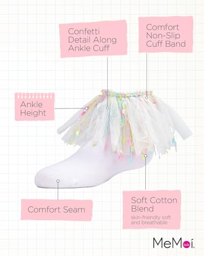 MeMoi Girls Confetti Cotton Blend Anklet Sock3