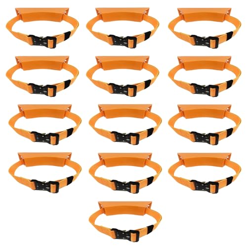 SRNSAEB Oxygen Acetylene Tank Bracket Medical/Commercial/Home, Gas Cylinder Rack Holder Storage Organizer with Screw/Strap, Argon Propane Tank Carrier for Fixing Bottles/Cylinders(Orange,13pcs)