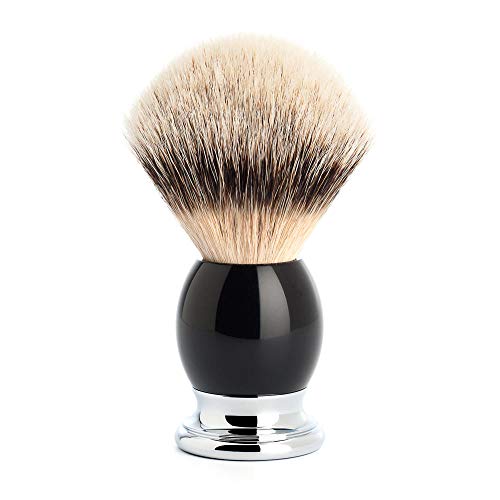 MÜHLE SOPHIST Black Resin Chrome Silvertip Badger Shaving Brush