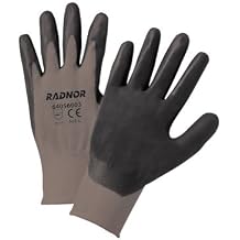 Radnor X-Large Black Foam Nitrile Palm Coated Gloves With 13 Gauge Gray Seamless Nylon Liner