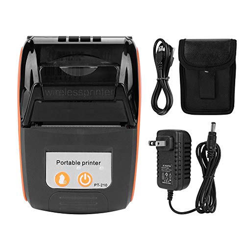 Thermal Printer,Tangxi PT - 210 Wireless Portable Receipt Printer DC 9V / 2A Bluetooth Thermal Bill Printer 203DPI Interface Power Jack mini USB Support Bluetooth 4.0, Android, IOS and Windows(Orange)