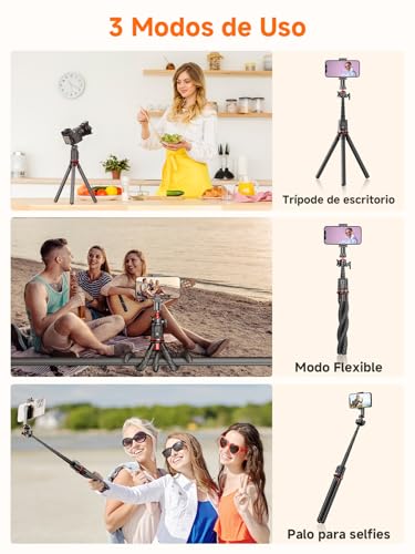 Mini trípode compatible con Android e iPhone con control remoto para fotos de grupo estables 2