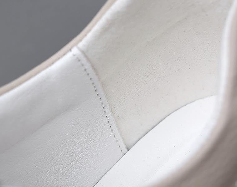 Men's Fashion Sneakers Leather Casual Shoes Dress Sneaker Oxford Shoes White/Khaki3