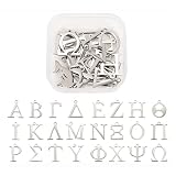 Bestewelry 24Pcs Letter A-Z 304 Stainless Steel Charms Greek Alphabet Golden Metal Alphabet Charms Assorted Bulk Lots Letter Charm A-Z Pendent for Jewelry Crafts Making
