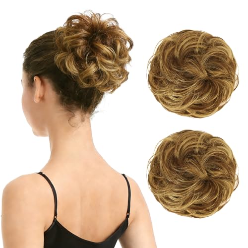 BARSDAR 100% Human Hair Bun Extension - 2 PCS Real