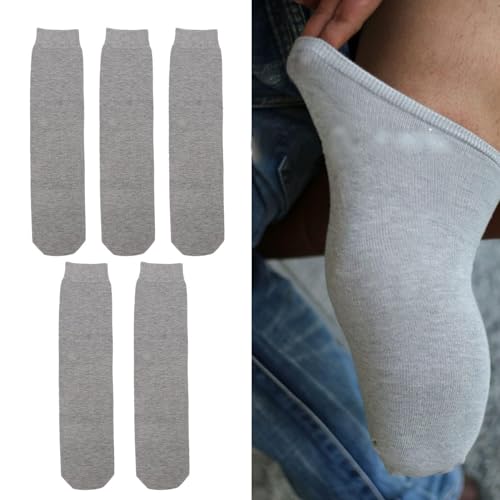 HERCHR Stump Shrinker, 5Pcs Breathable Thicken Cotton Elastic Sweat Absorption Amputation Socks for Amputee Care Limb Compression Prosthetic Socks Amputee Foot Socks Unisex Amputee Supplies (XL)
