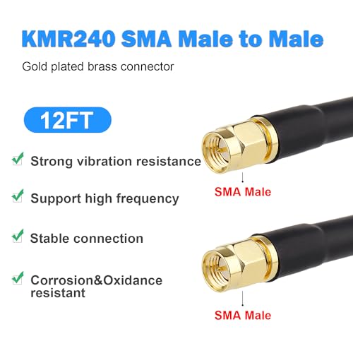 Câble coaxial SMA mâle SMA 3.7m KMR240 pour antenne 4G 5G