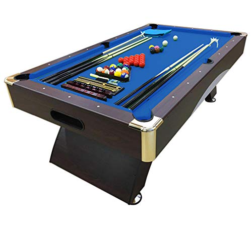 SIMBASHOPPING USA 8' Feet Billiard Pool Table Snooker Full Accessories Game Bellagio Blue 8FT