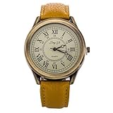 FENKOO Da Uomo/da Donna Orologio alla Moda Quarzo Orologio Casual Pelle Banda Vintage...