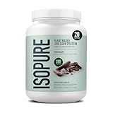 Nature's Best Plant Based Vegan Protein Powder by Isopure - Organic Keto Friendly, Low Carb, Gluten Free, 20g Protein, 0g Sugar, Chocolate, 20 Servings