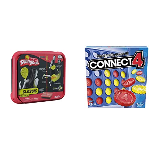 Swingball Classic All Surface Real Tennis Ball | Championship Bats | All Surface Base | 6+ to Adult,Red and Yellow & The Classic Game of Connect 4 Strategy Board Game for Kids; 2 Player ; 4 in a Row