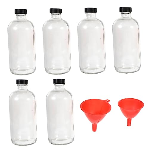 Cabilock 6pcs Transparent Reagent Bottles Small Mouth Chemical Storage Jars for Lab Use Capacity for Experiments Research and Education