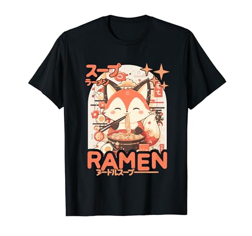 Ramen Fox Loving Kawaii Neko Fox T-Shirt
