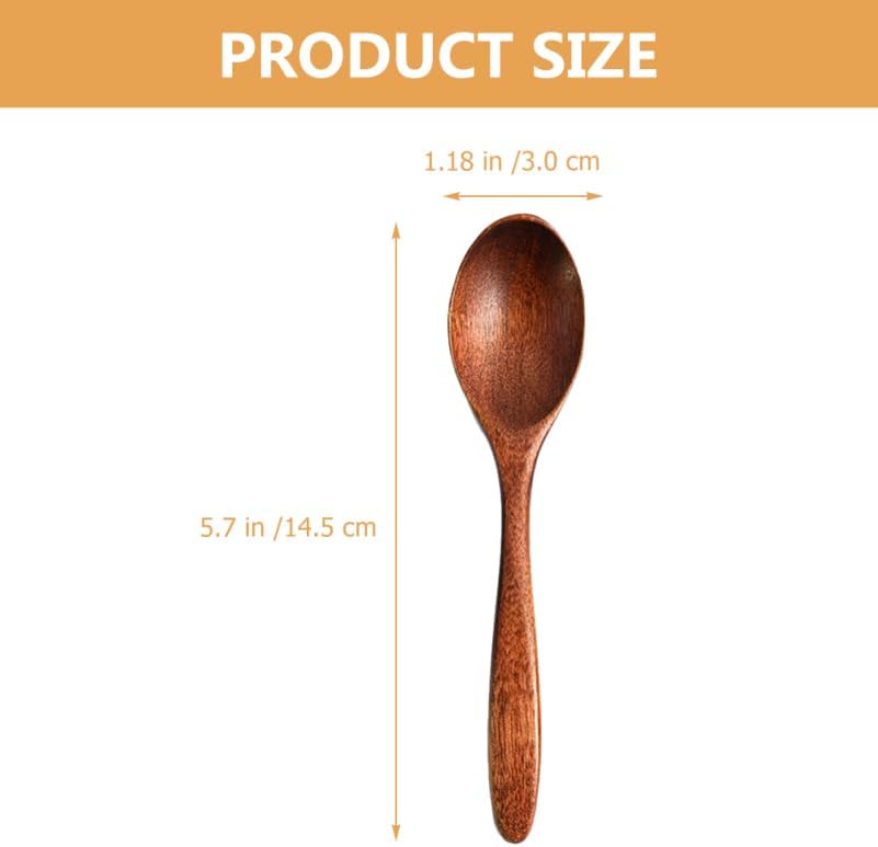 Yardwe 10 Wooden Spoons Set Mini Salt Scoops and Sugar Spoon for Tea Coffee Honey Spice Jars Smooth Wood Kitchen Utensils for Daily Use image 5