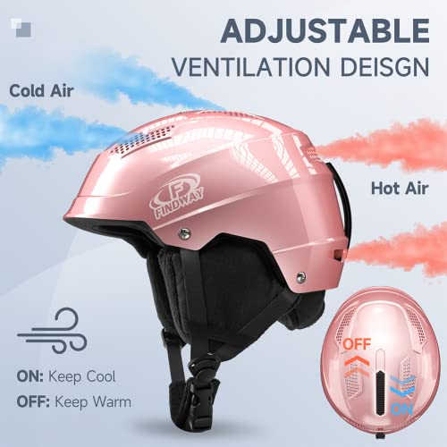 Findway Pro Ski Helmet, Goggle Compatible Snowboard Helmet,[Safety-Certified & Removable Liners] Shockproof and Lightweight Snow Sports Helmet for Men, Women & Youth - Thumbnail 5