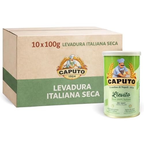 Levadura en polvo, Lievito Secco, Producto 100% Italiano, Levadura Seca, ideal para pizzas, panes y masas artesanales, Perfecta para pizzas napolitanas, Contiene 10 botes de 100 gr