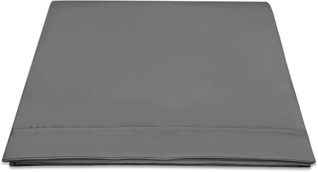 100% Cotton Dark Grey Flat Sheet Super King Size, Long Staple Combed Cotton 400 Thread Count Bedding Super King Size, Sateen Weave Super King Flat Sheet 300x280 cm 1 Pc Only (Grey Bedding) - Pizuna