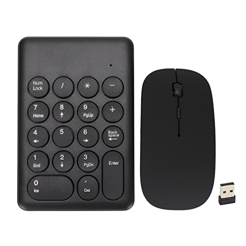 FLEXMAN Numeric Keypad Mouse Set, 1200DPI 18 Keys Numeric Keypad 2.4Ghz Cordless Number Pad Mouse Combo for Laptop, PC, Desktop, Notebook, Plug and Play