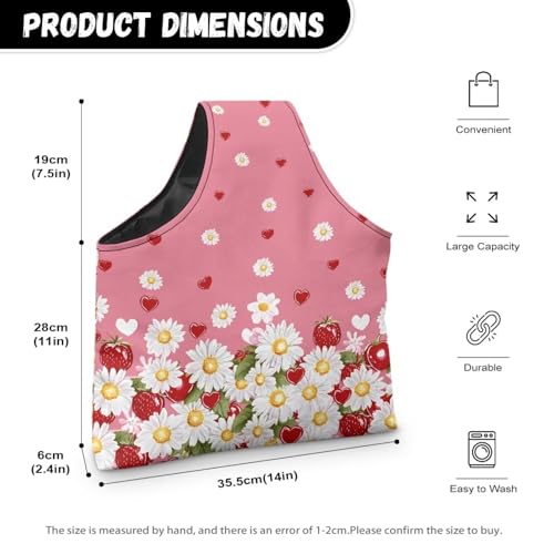 Image of KUIFORTI Daisy Knitting Yarn Bag Floral Yarn Bags for Crocheting on The Go Crochet Storage Bag for Women Girls at Home Travel Yarn Tote for Knitting Needles Floral Print Home Gifts