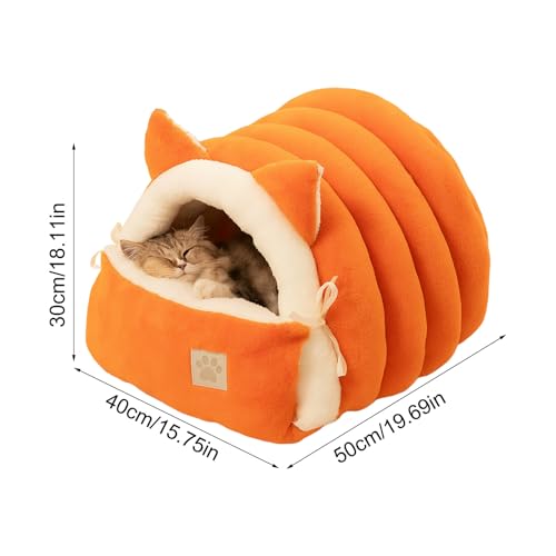 Lit de chat mignon à peluche lavable et structure isolante - 6