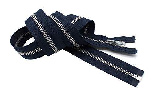 14" Jacket Zipper, Ykk #5 Aluminum Metal ~ Medium Weight ~ Separating ~ 560 Navy (1 Zipper/Pack) #TOP2