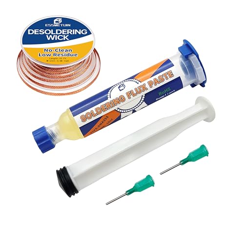 Solder flux for Electronics Soldering, No Clean Soldering Flux Paste (10CC) & Desoldering Wick