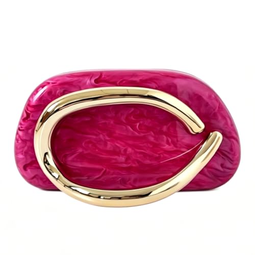 Image of Acrylic Clutch Purse for Women Classic Round Acrylic Evening Handbag Vintage Metal Handlebars Bag for Wedding Party Prom