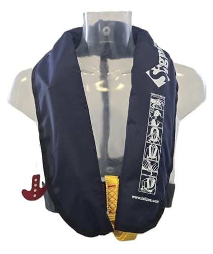 Lalizas Automatik-Rettungsweste Sigma 170N ab 40 kg, Erwachsene, Navyblau, aufblasbare Schwimmweste 150N