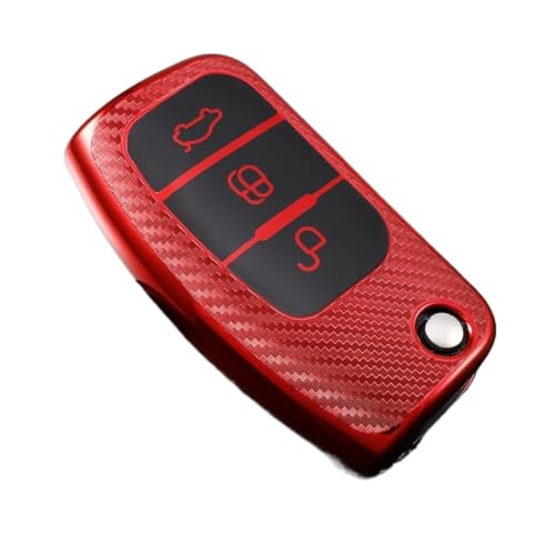 Funda llave para Focus 2 MK2 Ecosport y Fiesta protector rojo para el llavero del día a día 4
