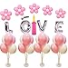 4 Sets of Clear Balloon Stand Kit with 7 Sticks 7 Cups and 1 Base Table Desktop Holder Balloon Decoration for Birthday Party Wedding Party Event with 1 Pump