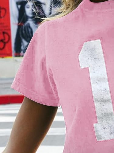 Image of SOLY HUX Girl's Number Graphic Tees Short Sleeve Y2k Tops Jersey Shirts