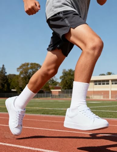 Image of Somaibo 6 Pairs Kids Boys Girls Socks Athletic Basketball Soccer Football Cotton Crew Sock with Retro Stripes