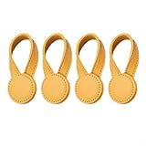 Magnetische Handtuch-Clips aus Leder für Zuhause und Kleidungsänderungen, starker Magnet-Halt, Gelb, 4 Stück