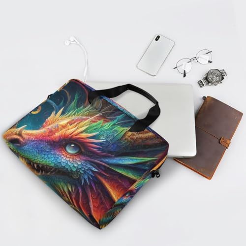 Maletín para laptop con diseño dragón arcoíris 13-15.6 pulg miniatura 7