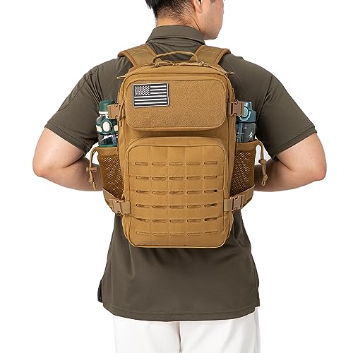 Image of QT&QY 25L /45L Military Tactical Backpack For Men Molle Daypack 3 Day Bug Out Bag Hiking Rucksack With Bottle Holder