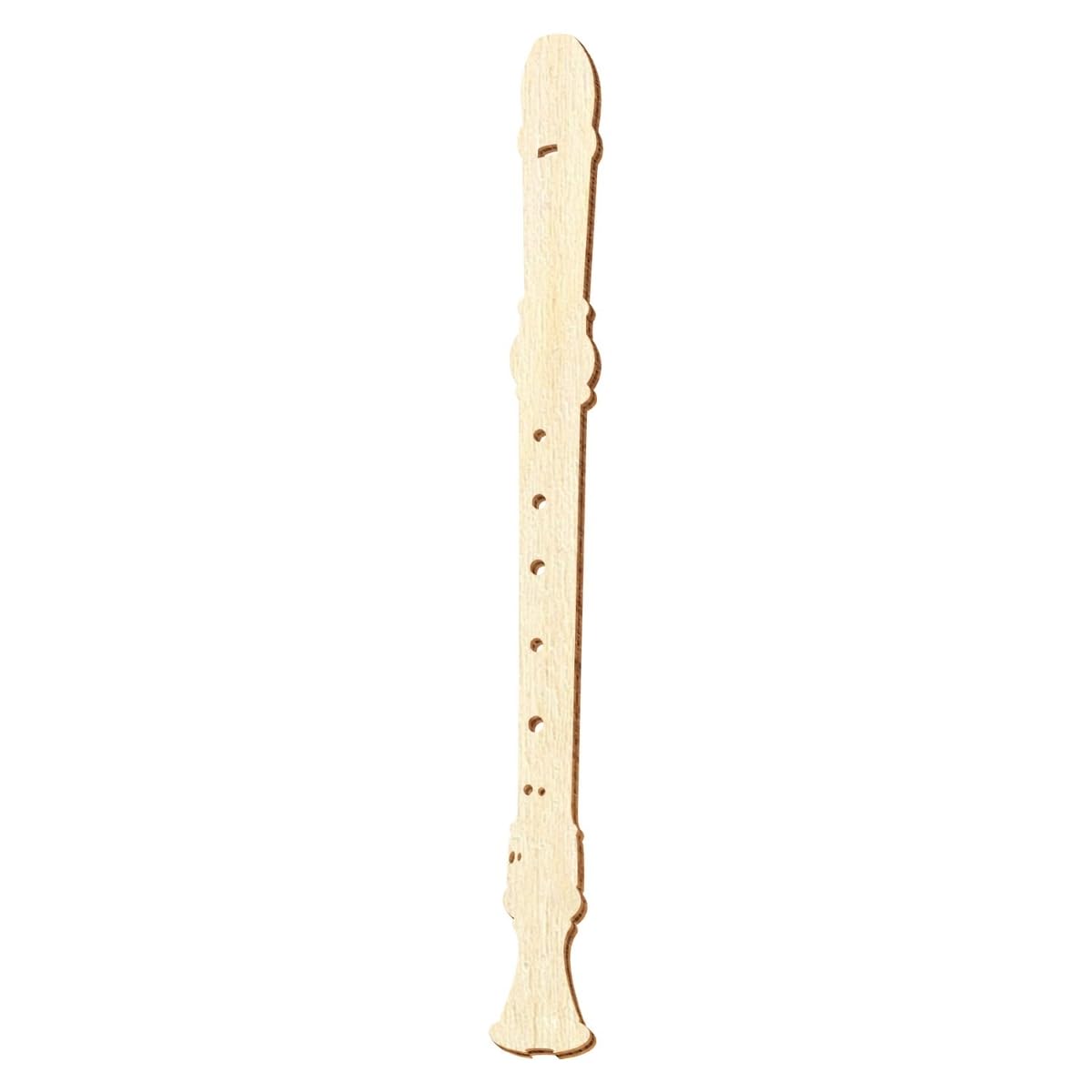 Holz Blockflöte - Deko Zuschnitte 5-50cm, Größe:32cm, Pack mit:10 Stück