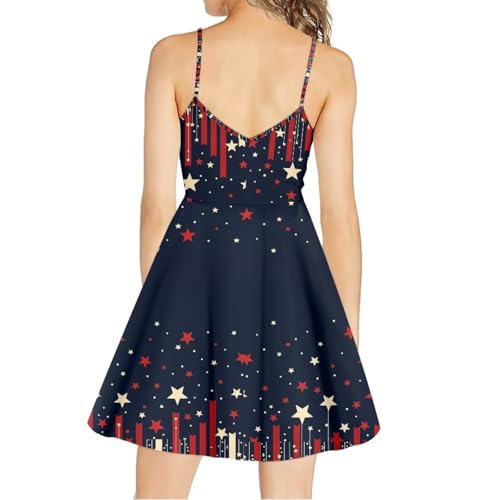 Image of Cozeyat Women Girls Summer Sleeveless Dress Casual Swing Beach Cover Up Knee Length Dresses,Large Size XS-4XL