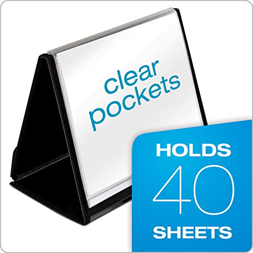 Cardinal Easel Showfile Presentation Book, 20 Pockets, Holds 40 Letter-Size Sheets, Horizontal Display, Customizable Cover, Black (52132) #TOP2